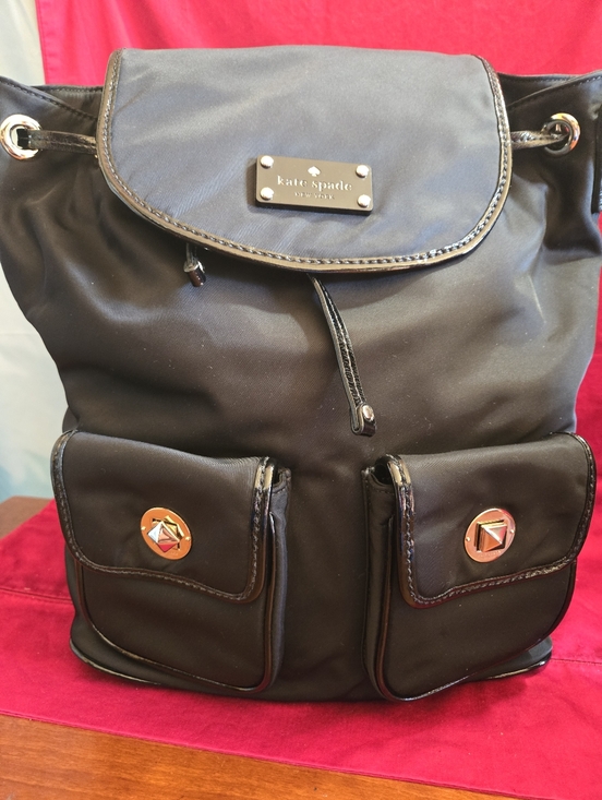 kate spade Handbags - kate spade Convertible Black Nylon & Patent Leather Drawstring Backpack
